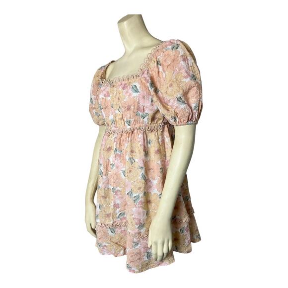 Floral Mini Dress Cottage Casual Blu Pepper S Small Summer Romantic Boho - Picture 4 of 8